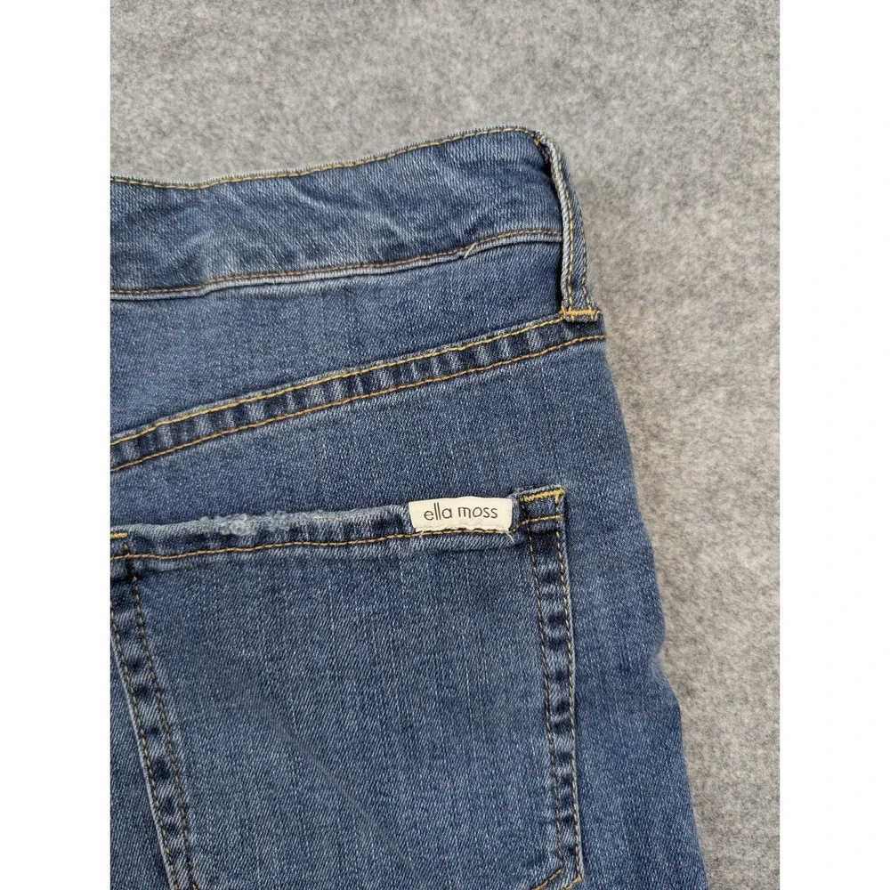 Ella Moss Womens Cuffed Midishort Button Fly Denim Shorts Blue Size 27